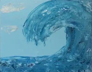 Acrylic Blue Wave on Blue