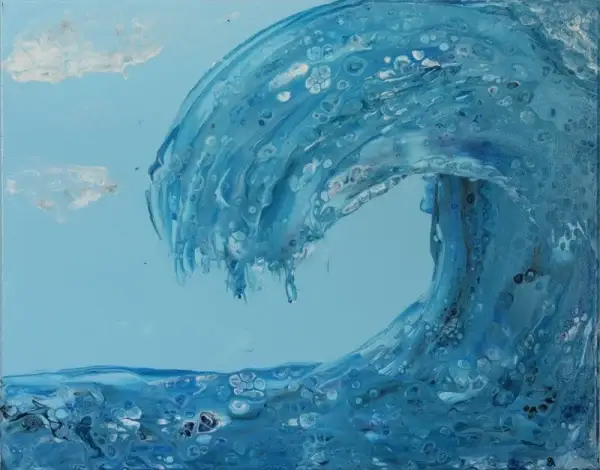 Acrylic Blue Wave on Blue