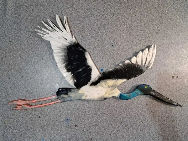 Jabiru in full flight, stunning resin wall art