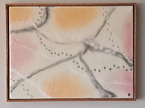Tracks in Time wall art, in Resin with a handcrafted floating frame