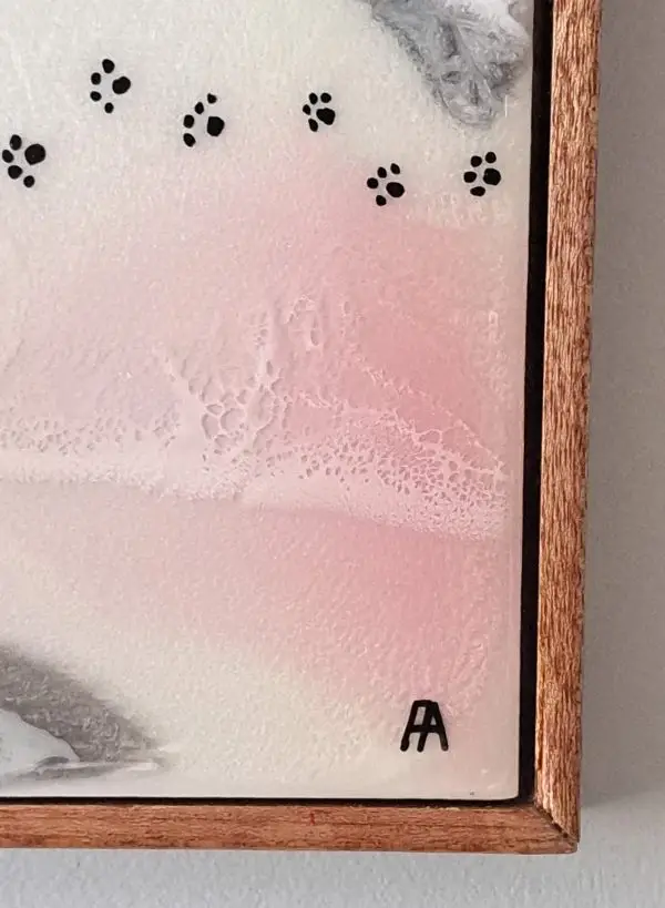 Tracks in Time wall art, in Resin with a handcrafted floating frame - Image 4