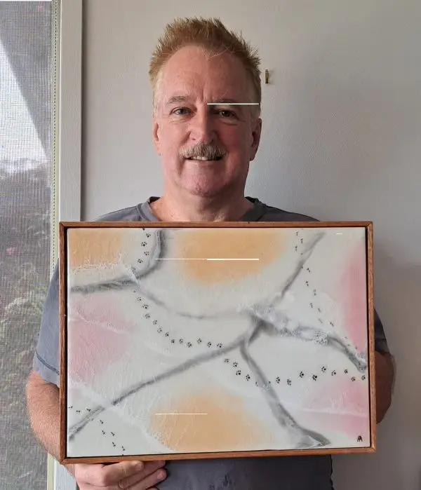 Tracks in Time wall art, in Resin with a handcrafted floating frame - Image 2