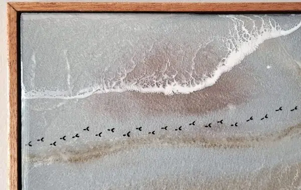 Tracks in Time wall art, in Resin with a handcrafted floating frame - Image 4