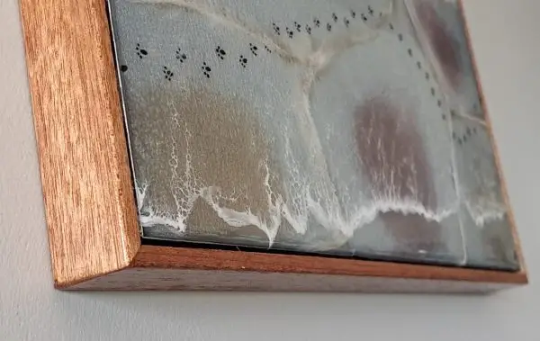 Tracks in Time wall art, in Resin with a handcrafted floating frame - Image 6