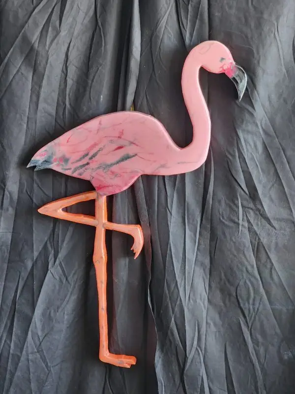 Resin wooden Flamingo art piece