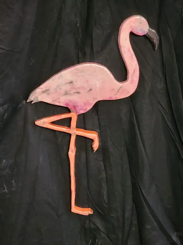 Resin wooden Flamingo art piece