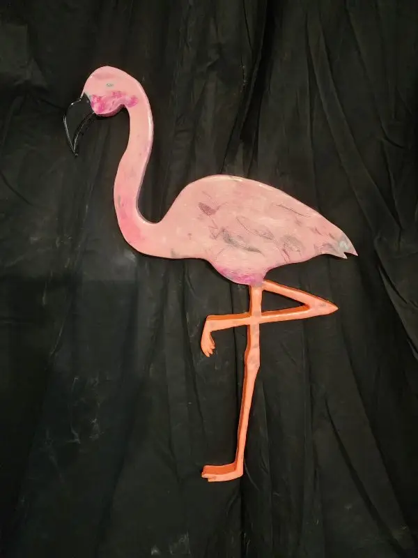 Resin wooden Flamingo art piece