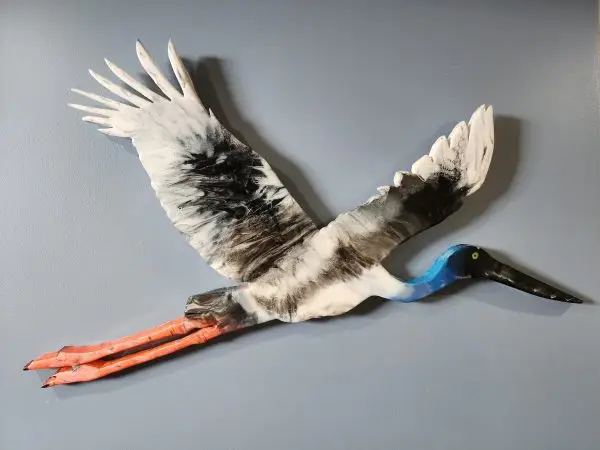 Jabiru in full flight, stunning resin wall art
