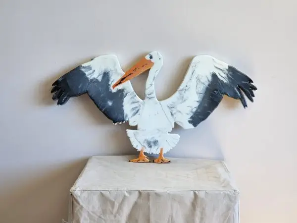 Pelican Standing drying Wings