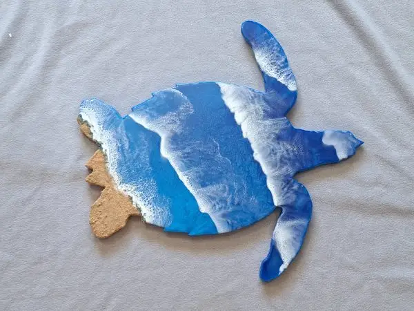 Resin wooden Hawksbill Turtle  art piece