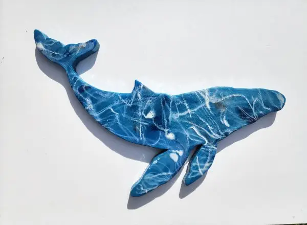 Resin wooden Humpback Whale art piece