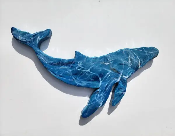 Resin wooden Humpback Whale art piece