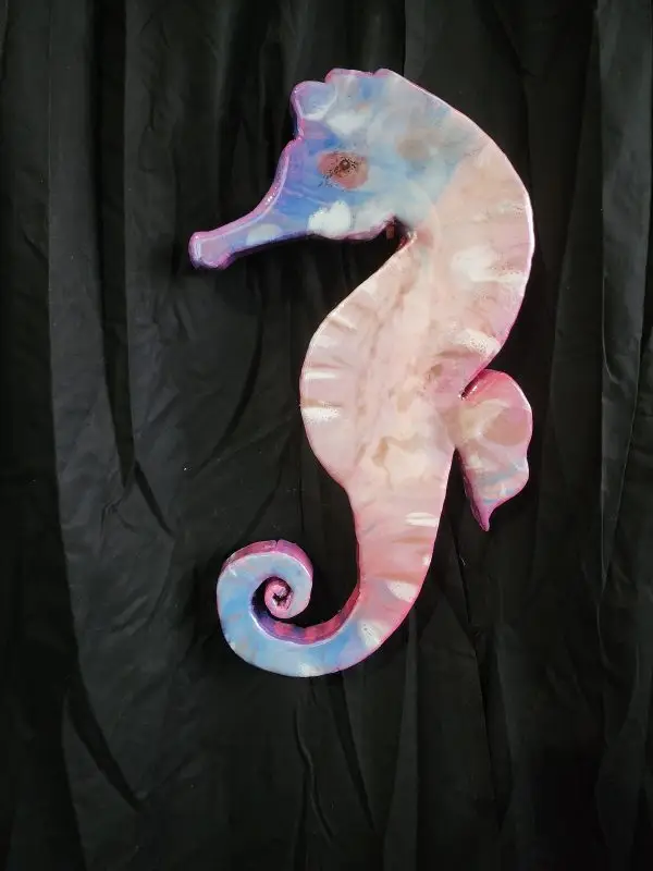 Resin wooden Seahorse  art piece